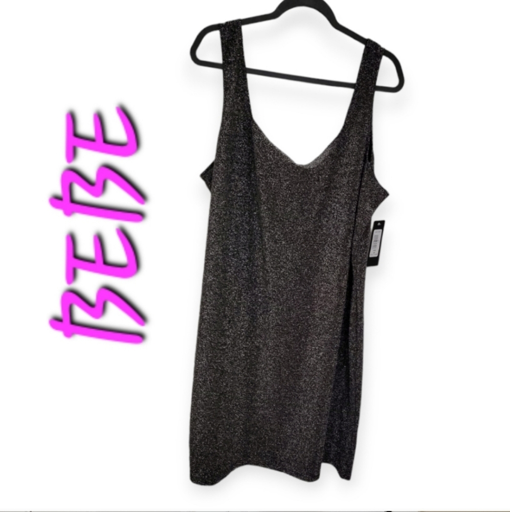 BEBE Metallic Party Mini Dress